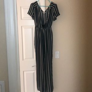 Green Striped Romper